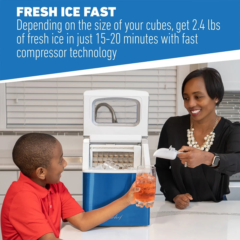 Blue Countertop Portable Ice Maker G694