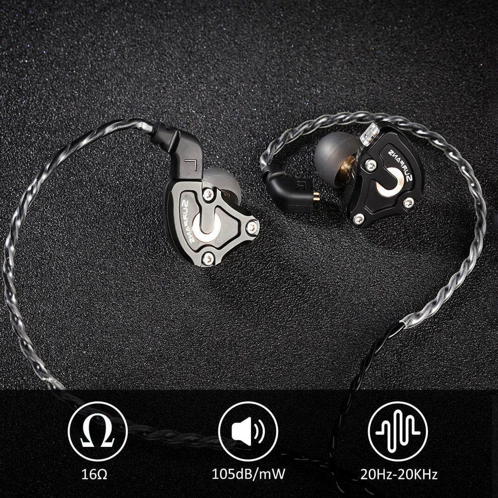 IEM Headphone, Hybrid Driver Wired Earbuds with Detachable Cable J320