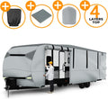 Gray Windproof Travel Trailer RV Snow Cover with Jack Cover & Patch Kit C73302