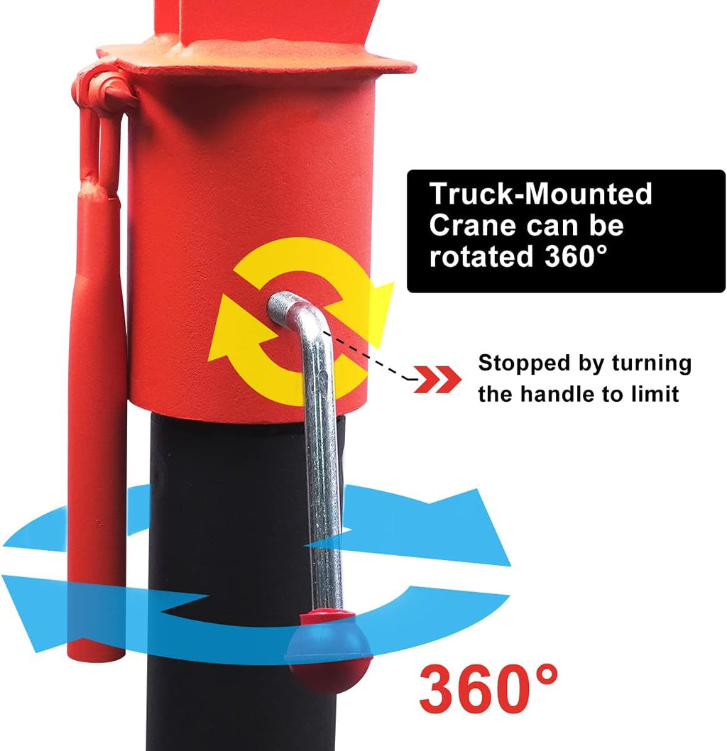 Folding Truck-Mounted Crane with Electric Winch 2000 lb 12V Painted Steel 360 Swivel G407657