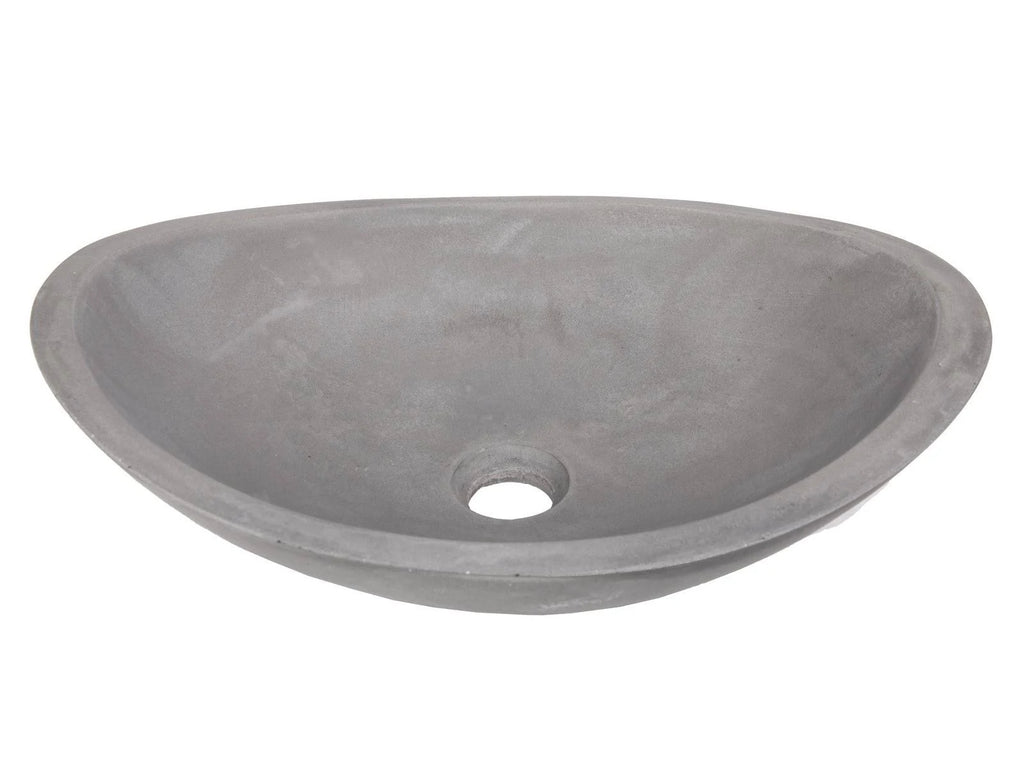 Concrete Canoe Vessel Sink in Dark Gray U8218
