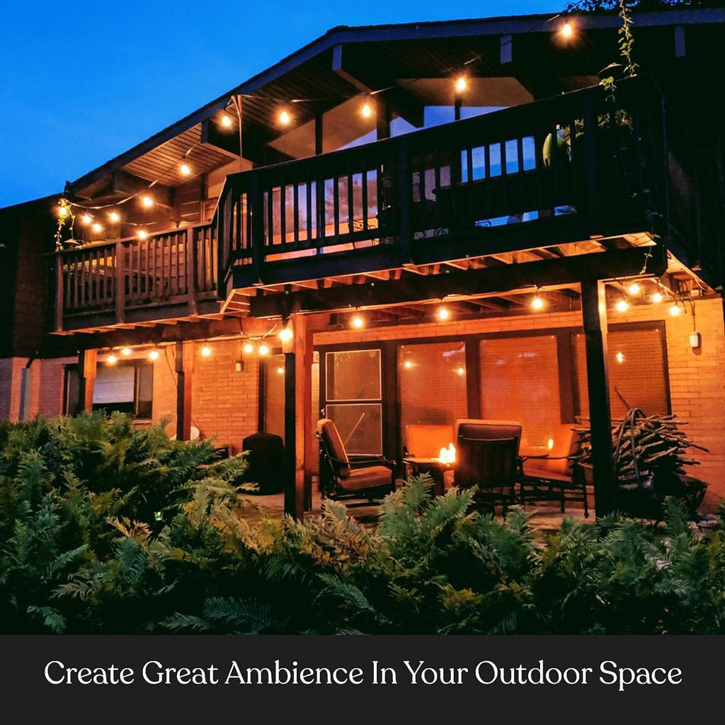 Waterproof Outdoor String Lights with 48 Ft Dimmable Edison Bulbs Q7361