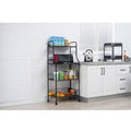 Black 4 Tier Rolling Microwave Cart with Storage B9019