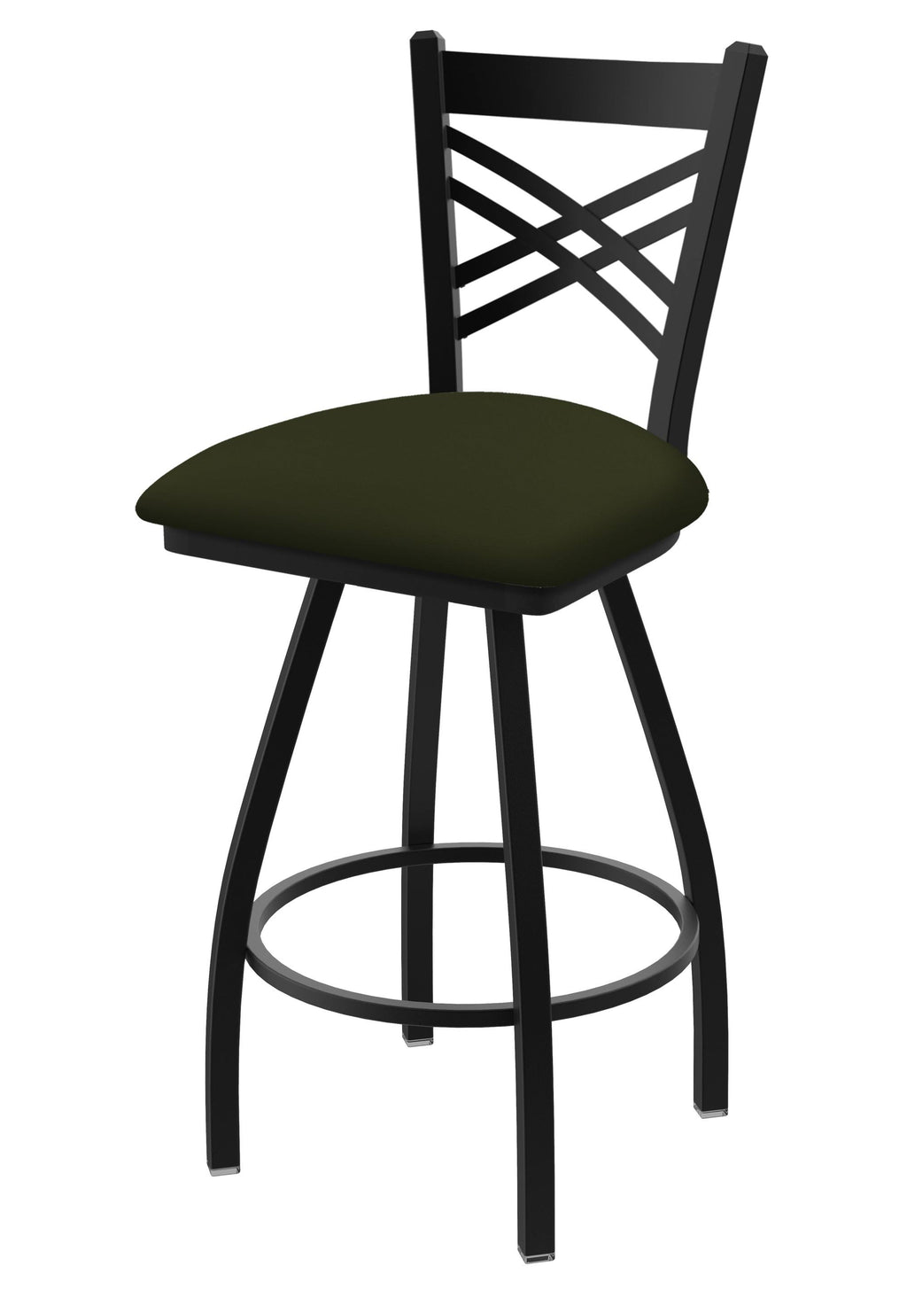 36x22 Swivel Bar Stool with Black Wrinkle Finish and Canter Pine Seat F5803