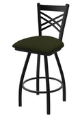 36x22 Swivel Bar Stool with Black Wrinkle Finish and Canter Pine Seat F5803