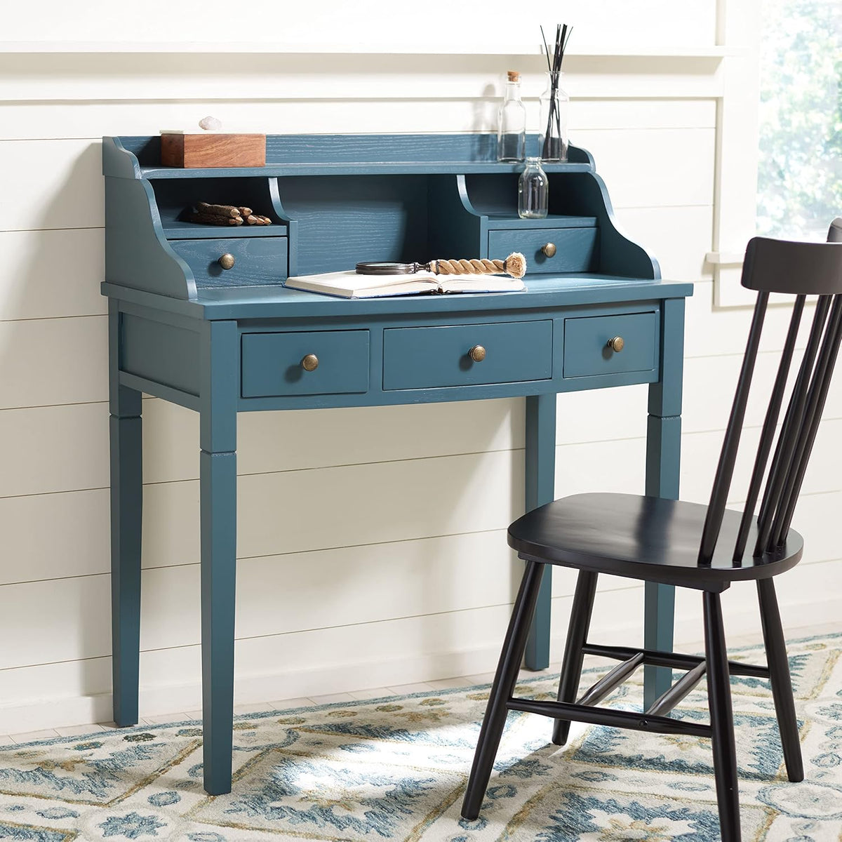 Distressed Black Writing Desk S205771
