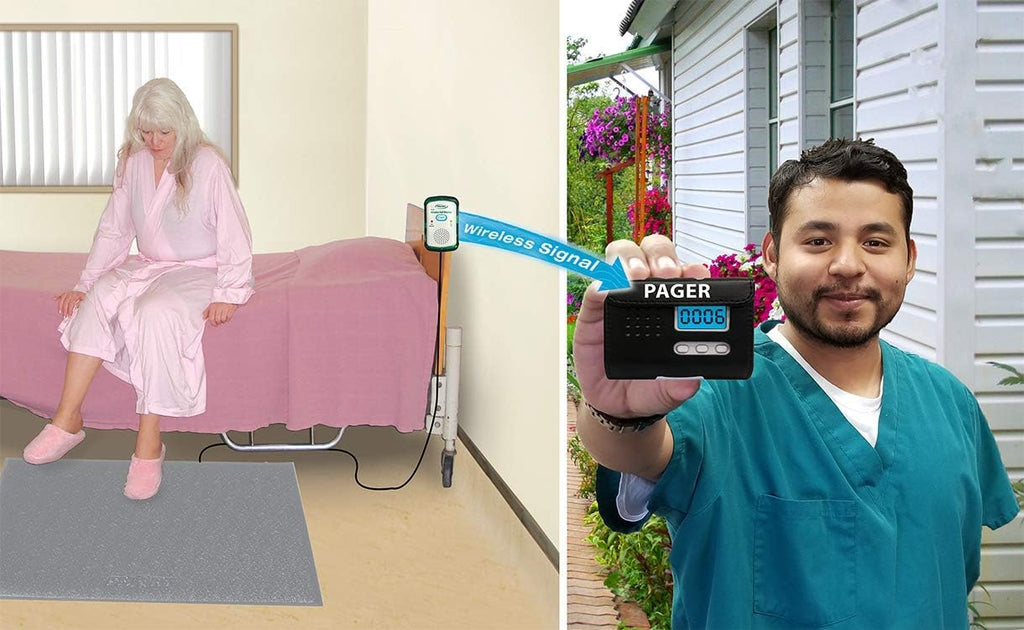 Caregiver Pager with Weight Sensing Floor Mat & Alarm I9532