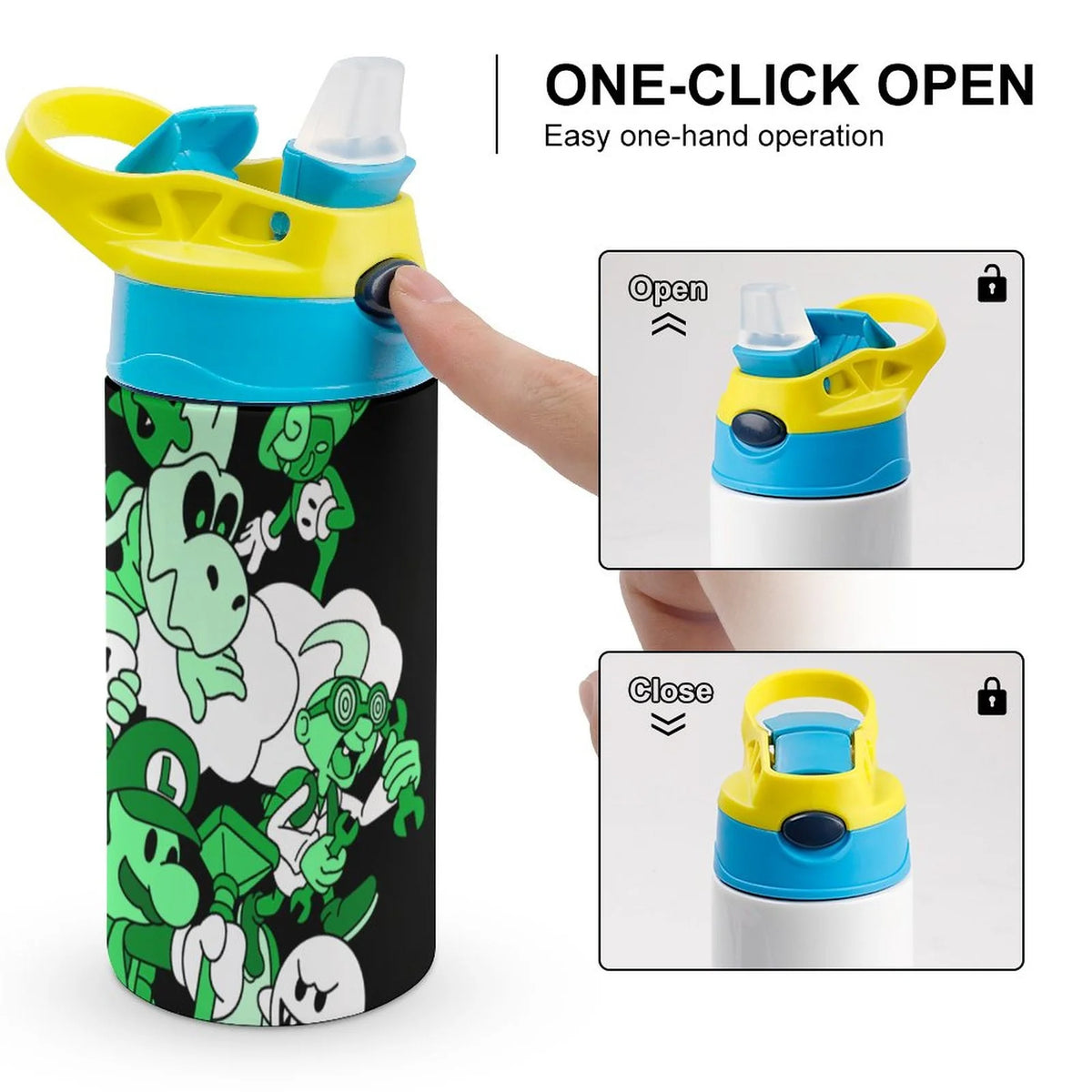 Insulated Stainless Steel Water Bottle with Straw I534554