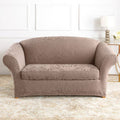 Stretch Jacquard Damask 2-Piece Sofa Slipcover L548
