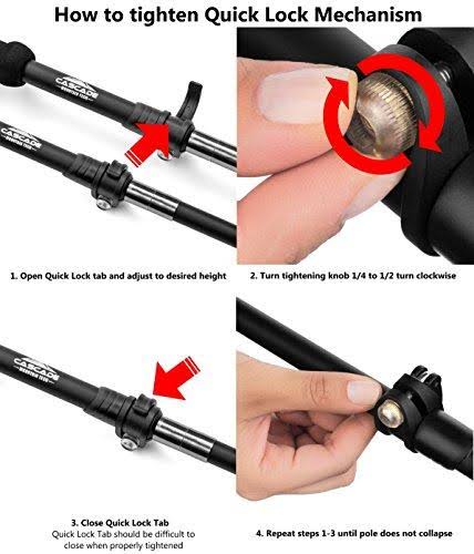Carbon Fiber Folding Trekking Pole with Cork Grips S949