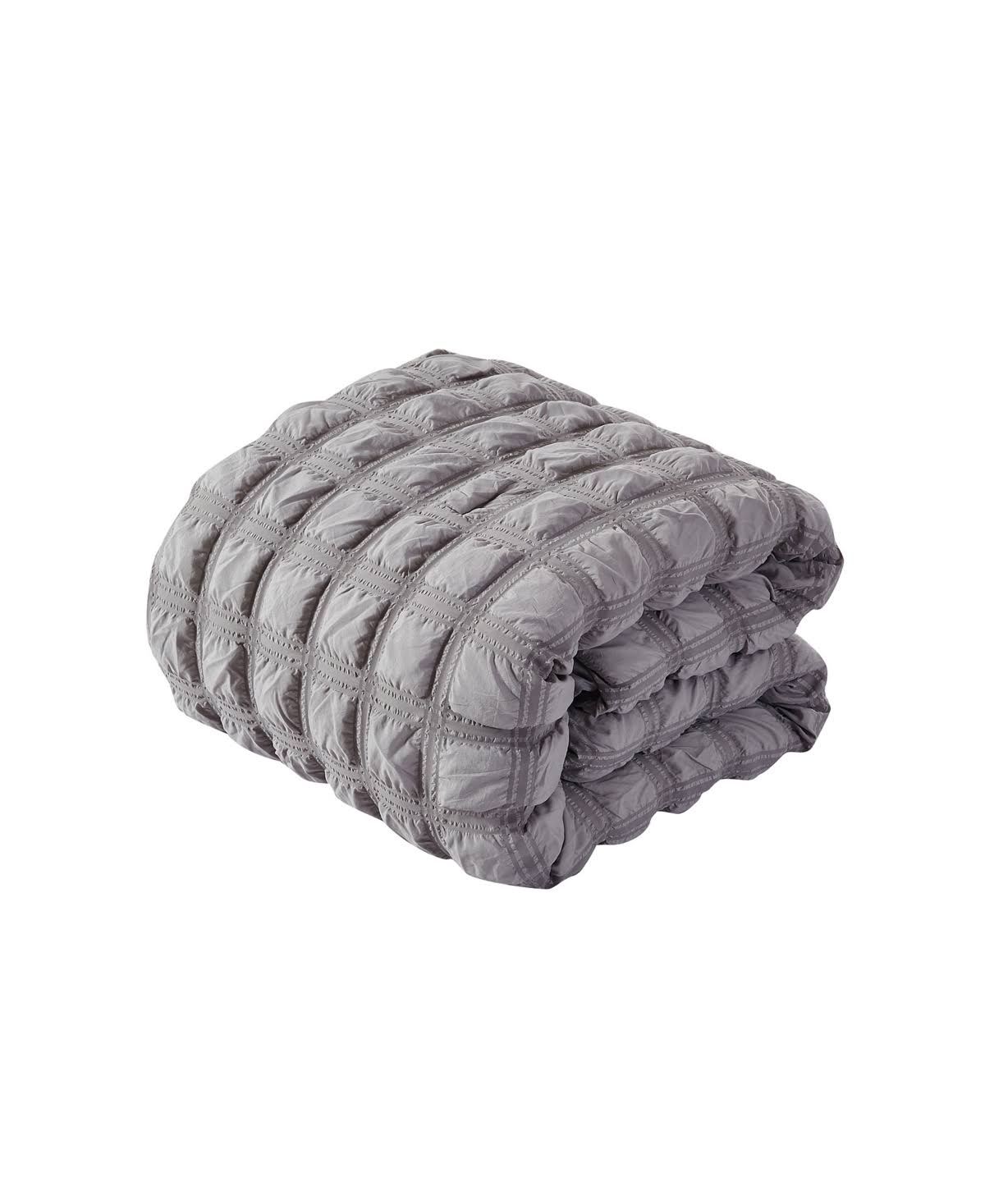 Grey Oversized Waffle Comforter 3 PC Set Full/Queen I105969