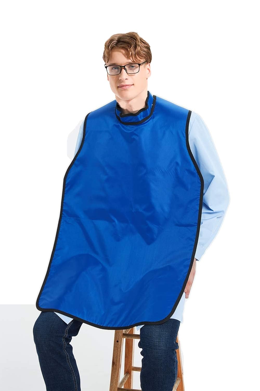 Dental X-Ray Apron with Thyroid Shield Collar, 0.3mm Lead, Blue G98225