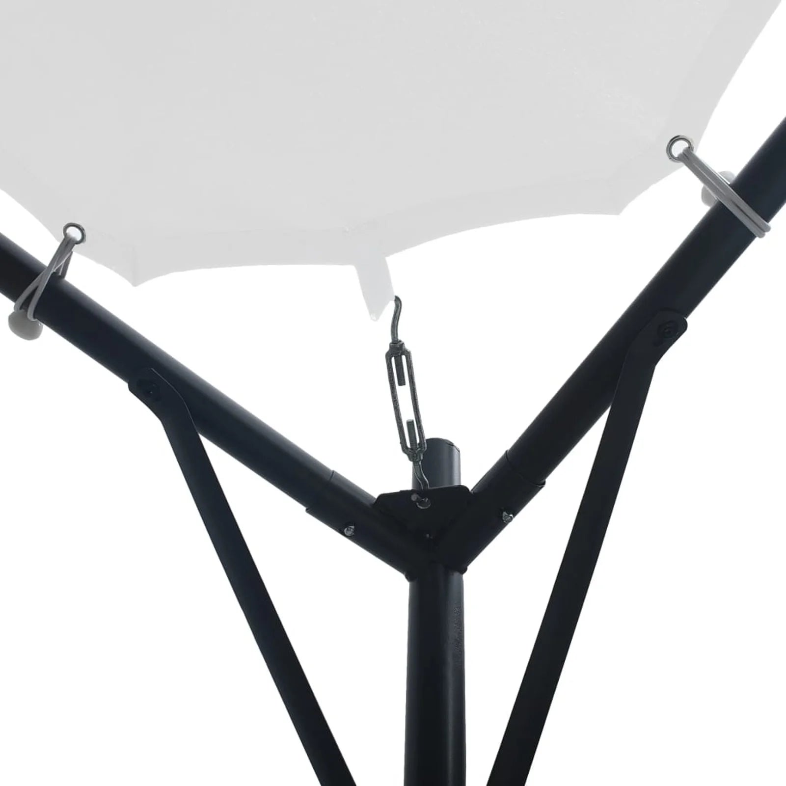 Patio Canopy 9.8'x9.8'x8.5' White Cantilever Steel Tent K553505