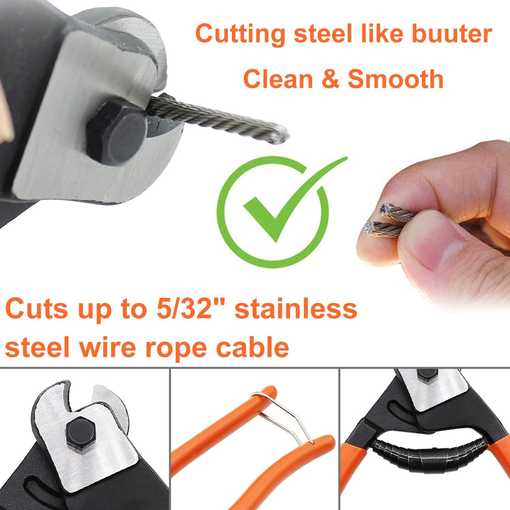 400FT 1/8 T316 Stainless Steel Wire Rope Cable with Cable Cutter U65144