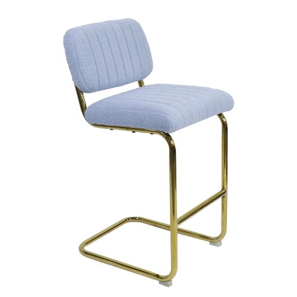 Blue Boucle Upholstered Bar Stools Set of 2 N2894