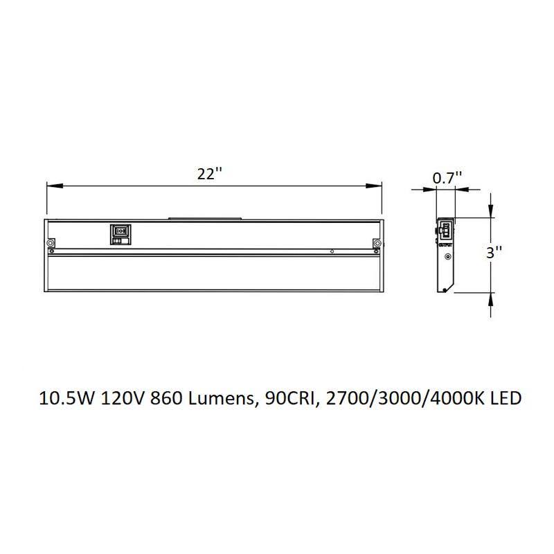 22 in. LED White Under Cabinet Light N51603