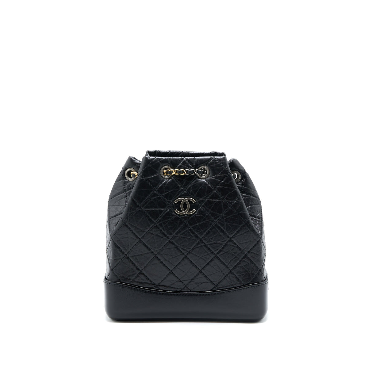 SMALL GABRIELLE BACKPACK AGED CALFSKIN BLACK MULTICOLOUR HARDWARE (MICROCHIP)