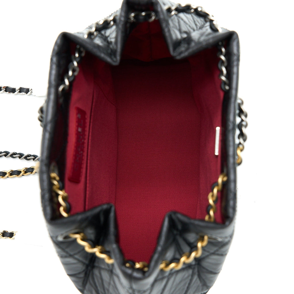 SMALL GABRIELLE BACKPACK AGED CALFSKIN BLACK MULTICOLOUR HARDWARE (MICROCHIP)