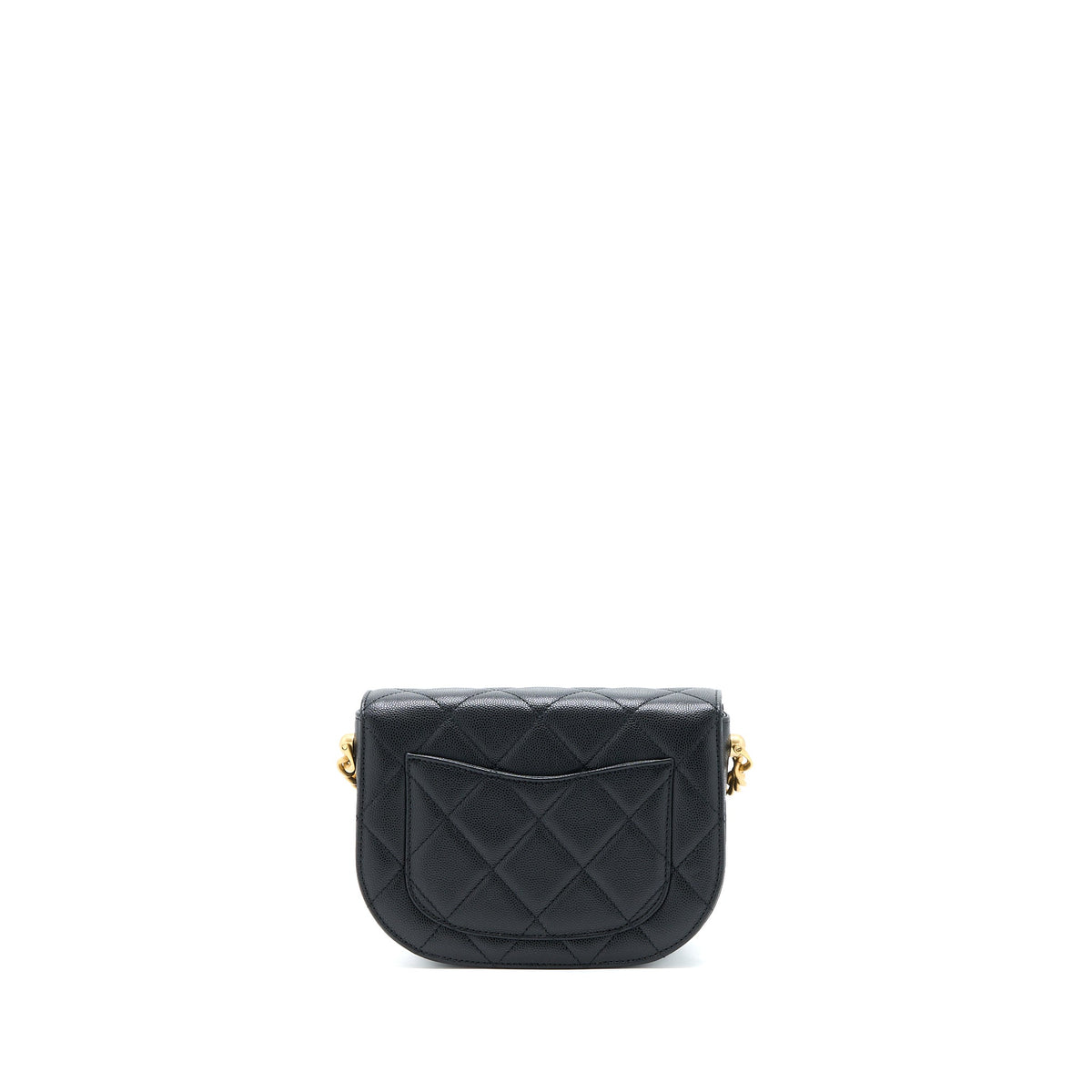 22B ROUND MESSENGER BAG GRAINED CALFSKIN BLACK BRUSHED GHW (MICROCHIP)