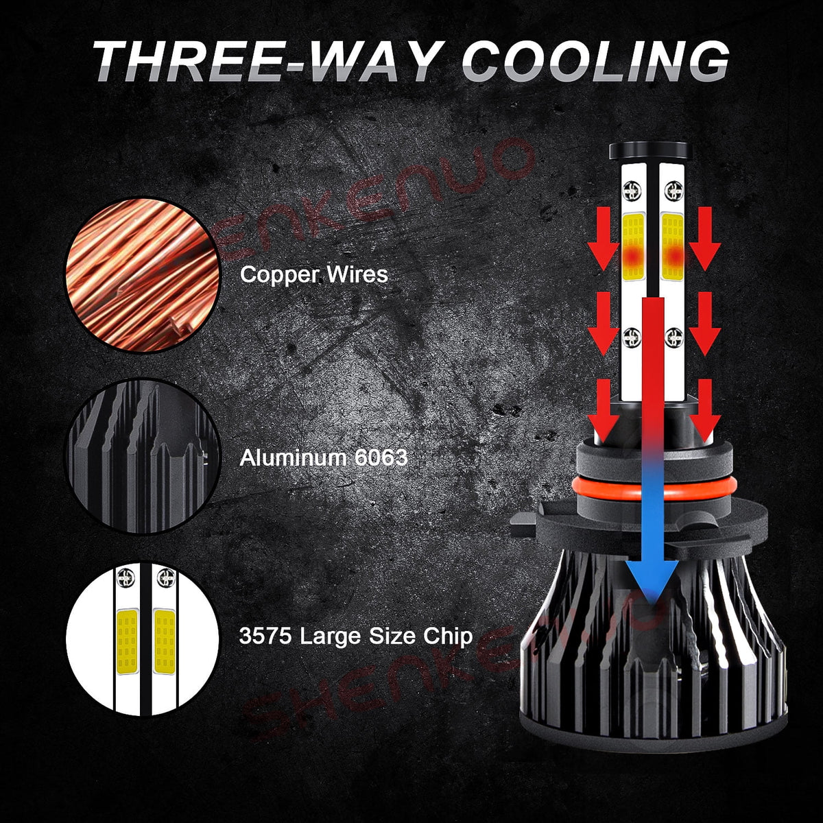 9005 H11 LED Headlight Bulbs 6x Bulbs Combo A86632