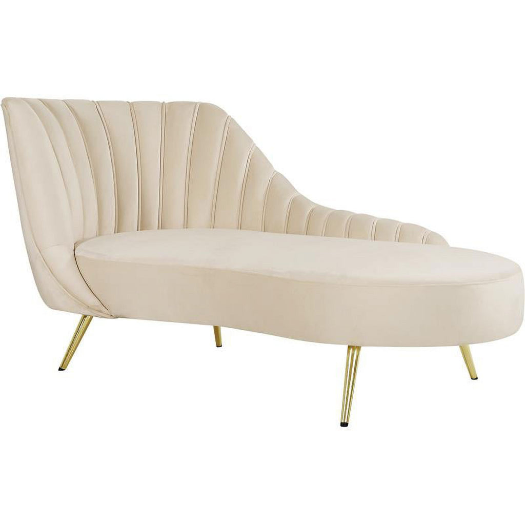 Cream and Gold 3-Piece Accent Chair Chaise and Sofa Set F788