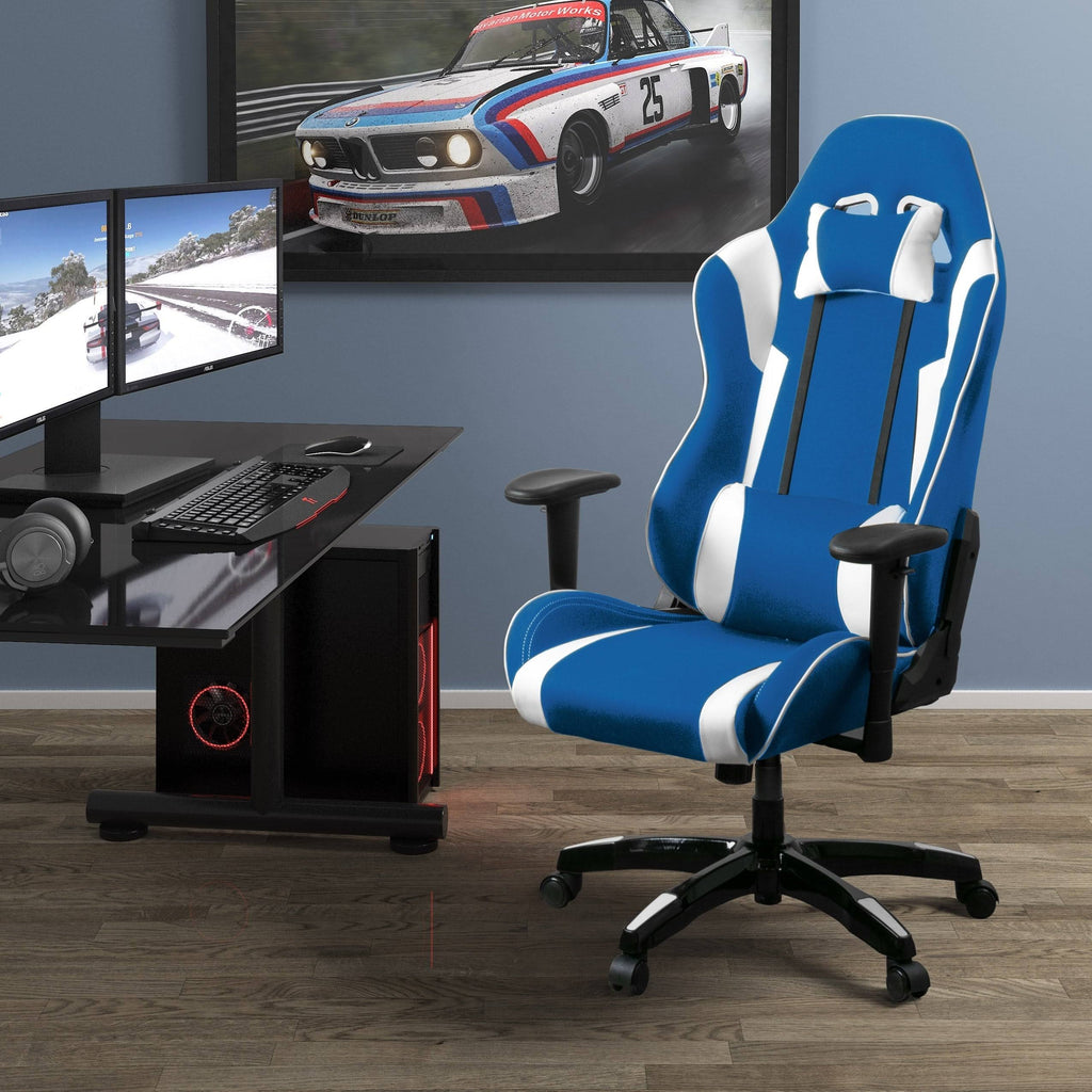Bonded Leather, Fabric, and Mesh High-Back Ergonomic Gaming Chair B65635