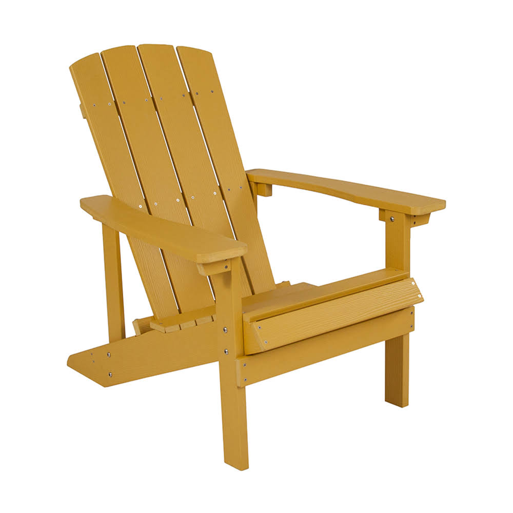 Yellow Faux Wood Adirondack Patio Chair O186375