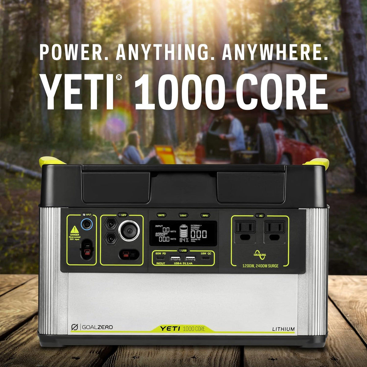 Portable Power Station, 1,000 W, Solar-Powered Generator O523