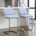 Blue Boucle Upholstered Bar Stools Set of 2 N2894