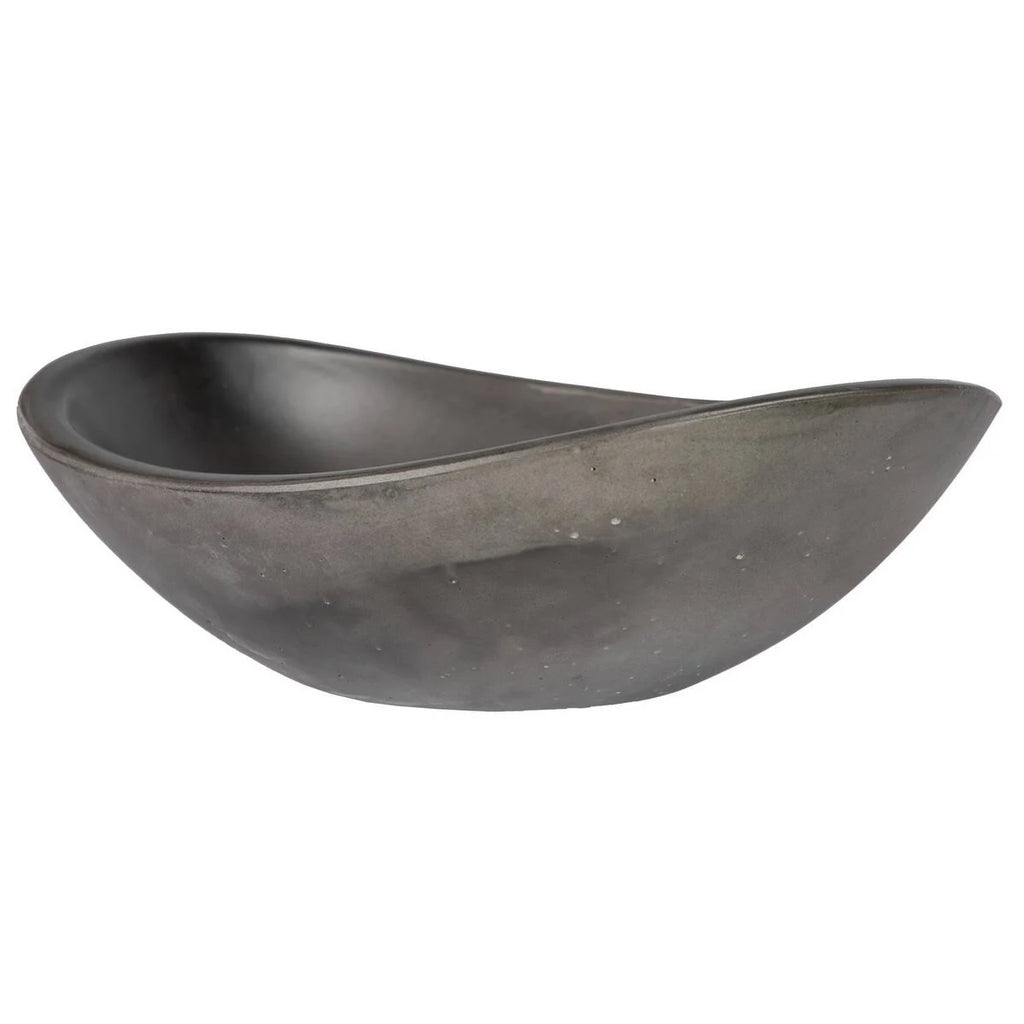 Concrete Canoe Vessel Sink in Dark Gray U8218