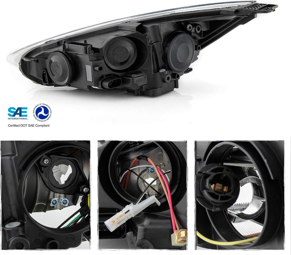 Chrome Bezel Halogen Headlight Passenger Right Side H212