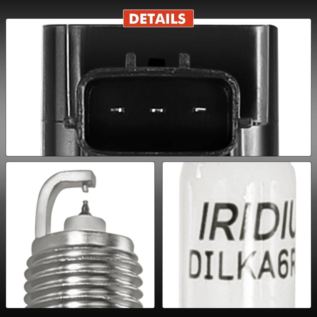 Ignition Coil and Iridium Spark Plug Kit Set of 4 A7137