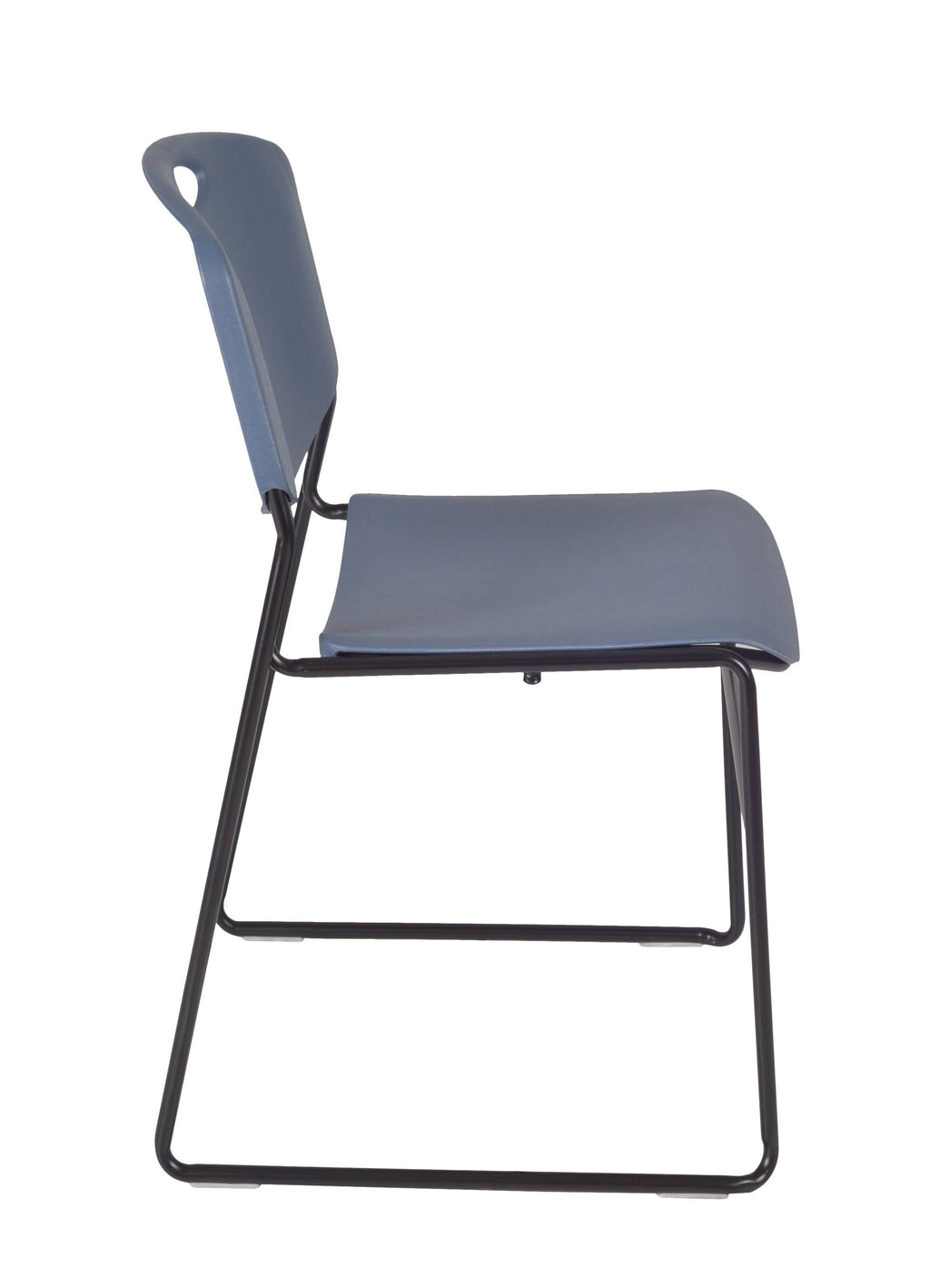 Mahogany Black Round Breakroom Table with 4 Stack Chairs V622