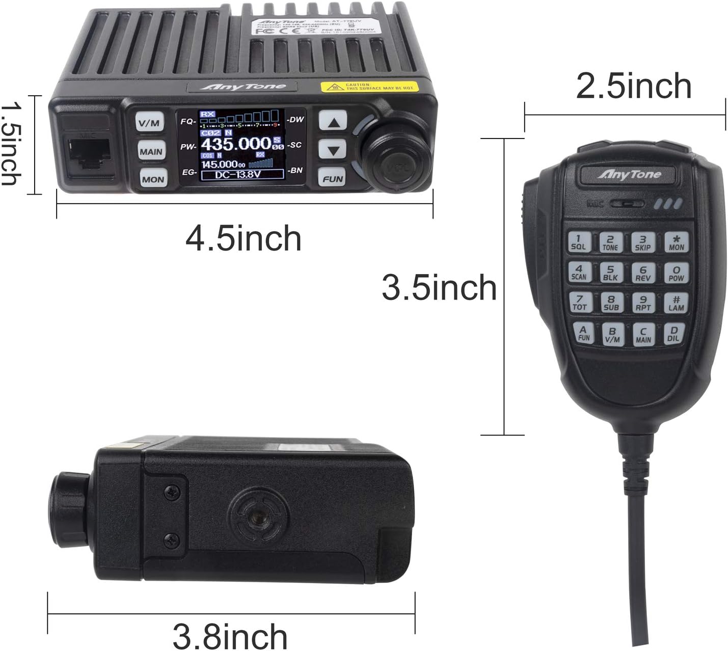 Mini Size Dual Band Transceiver Mobile Radio VHF/UHF Two Way Radio Z126