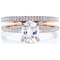 Minimalist 2.00 Carat Oval Diamond Moissanite Engagement Ring in 925 Sterling Silver With 18k Rose Gold Plating C1638