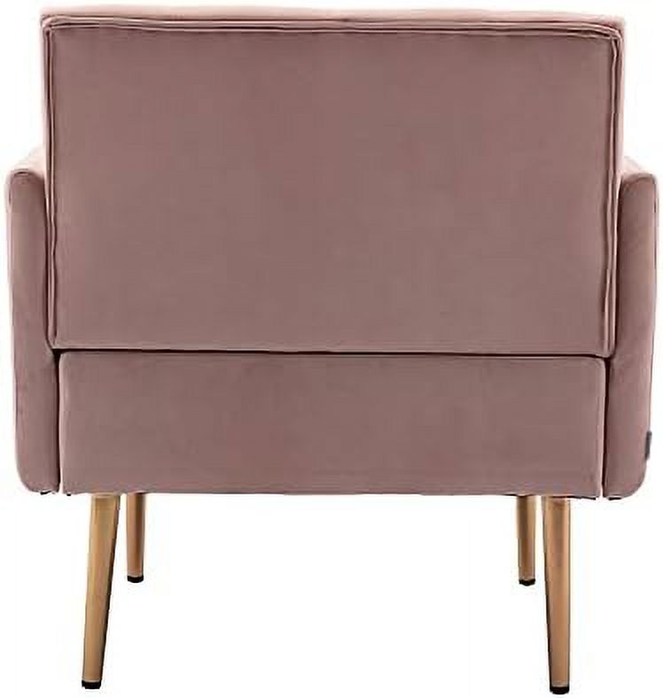 Pink Velvet Single Sofa with Rose Golden Metal Legs J8908