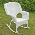 White Resin Wicker Rocker G74276
