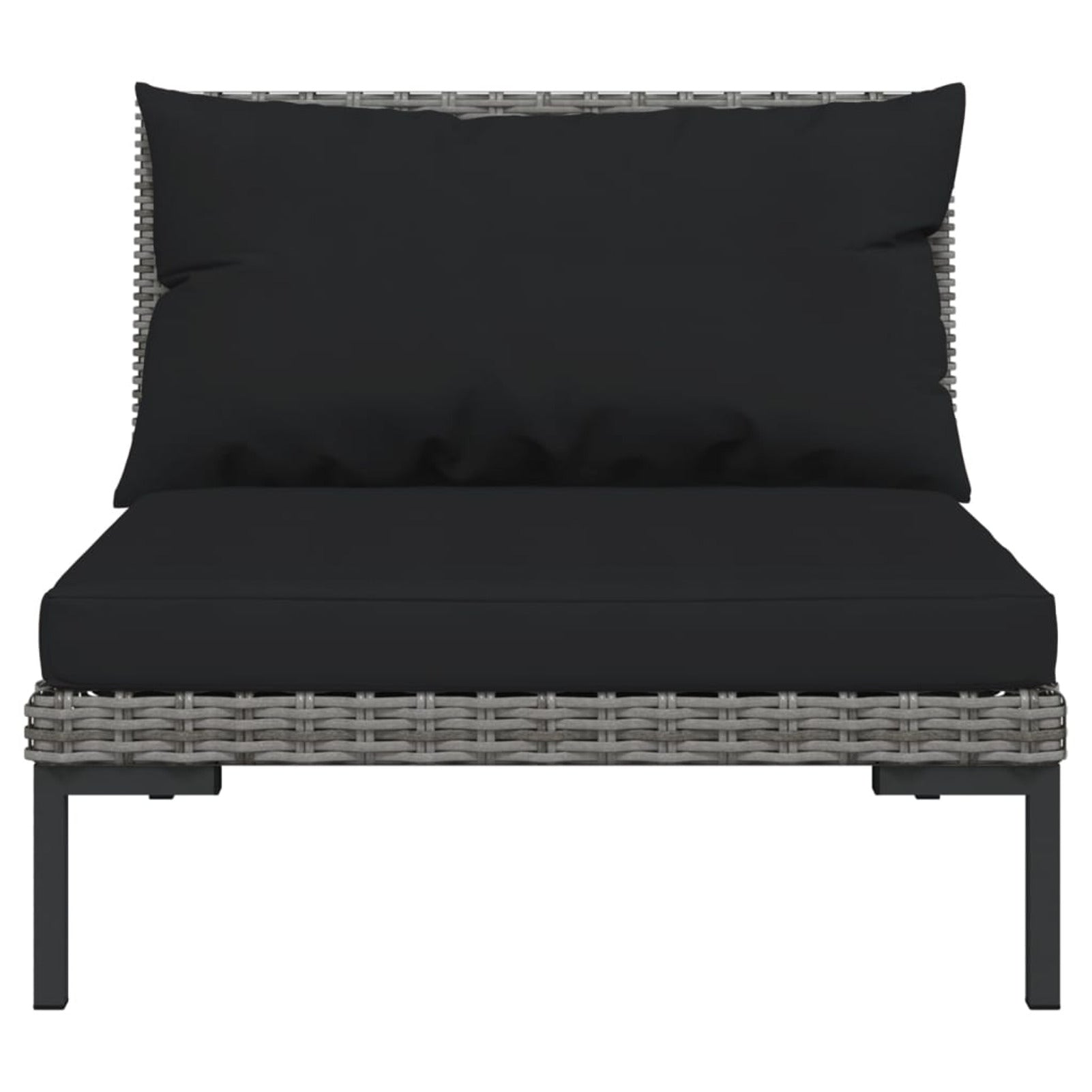 10 Piece Patio Set with Cushions Poly Rattan Dark Gray H505