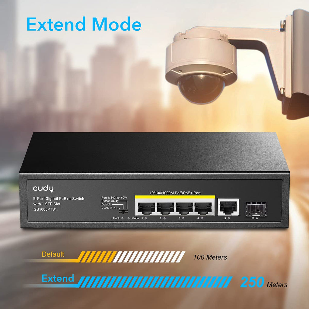 5 Port Gigabit PoE+ Switch 120 W, 4 PoE Ports, 1 SFP, Pack of 2 Z5329