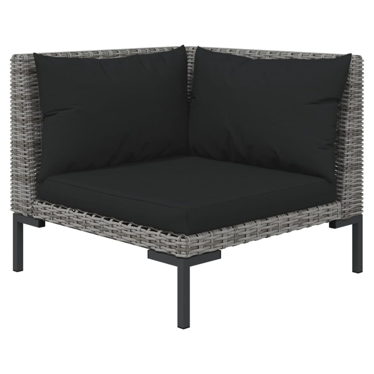 10 Piece Patio Set with Cushions Poly Rattan Dark Gray H505