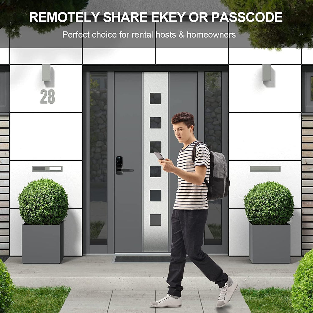 Keyless Entry Smart Door Lock with Keypad, Black E886676