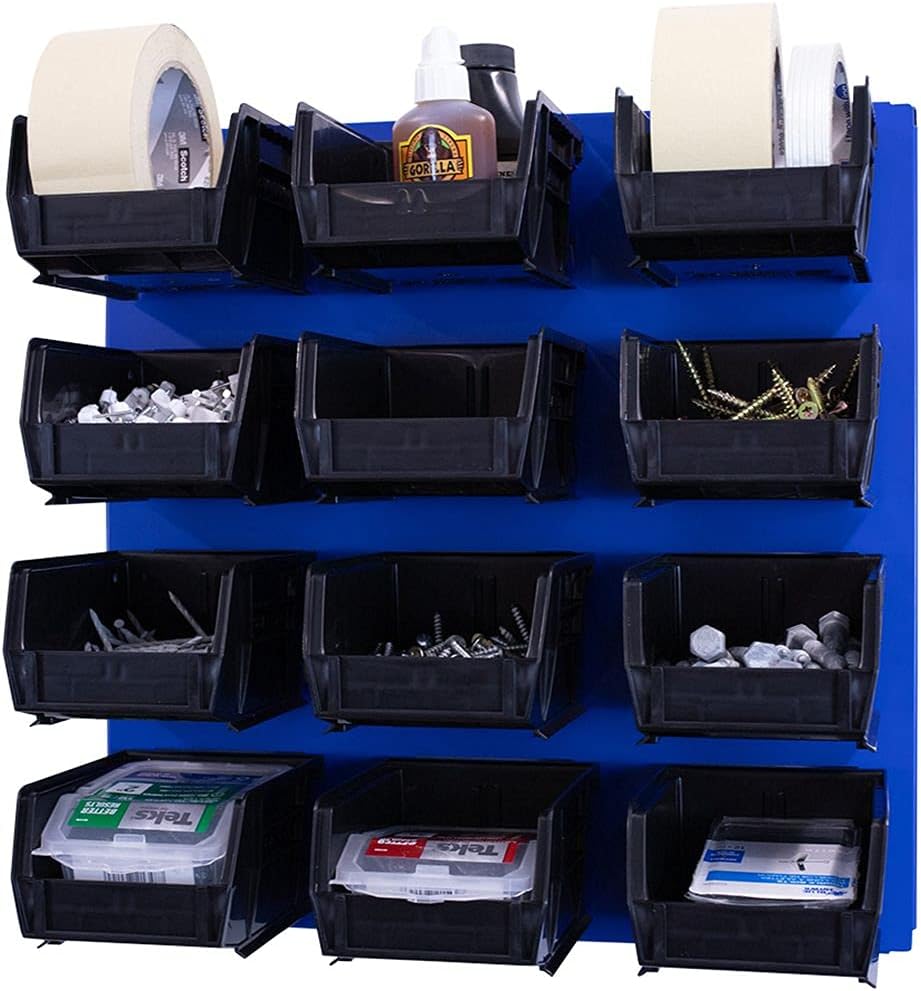 Wall Mounted 16" x 16" Metal Bin Storage System, Pack of 2 R640267