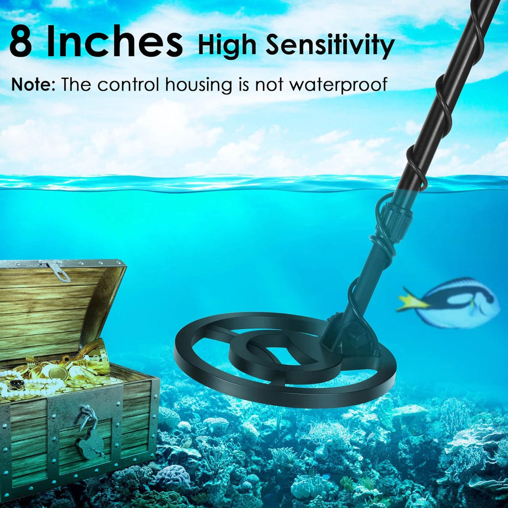 10" Depth Waterproof Metal Detector with LCD Display O82723