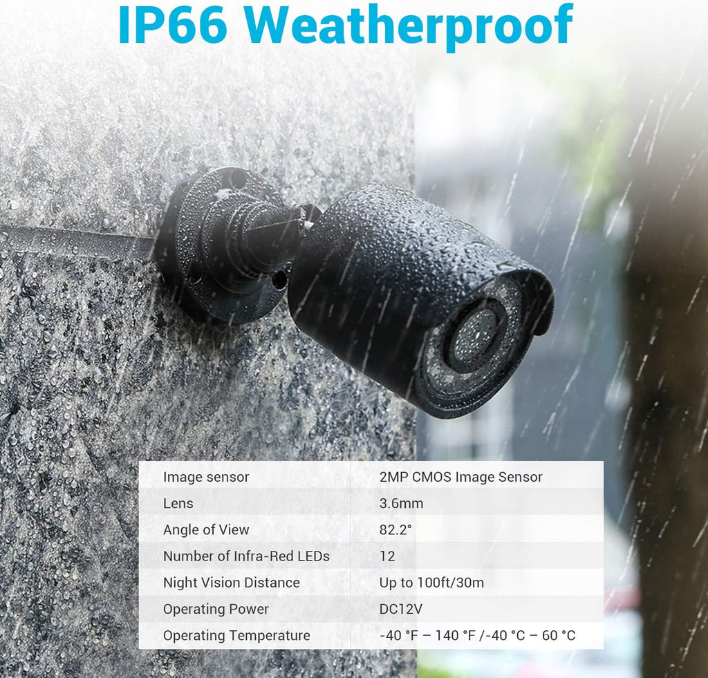 4 Pack 1080P HD TVI Outdoor Indoor Security Camera X948568