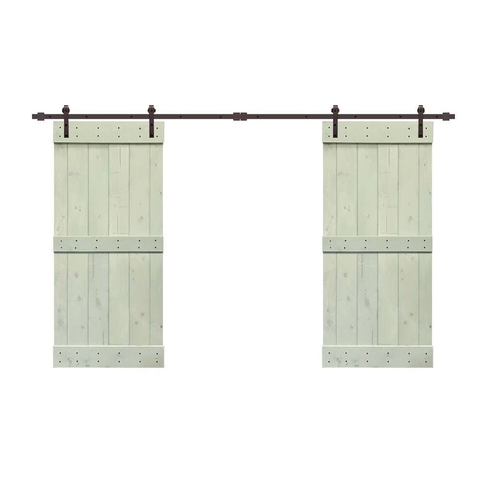 Walnut 48 x 84 Double Barn Door with Hardware Kit E710