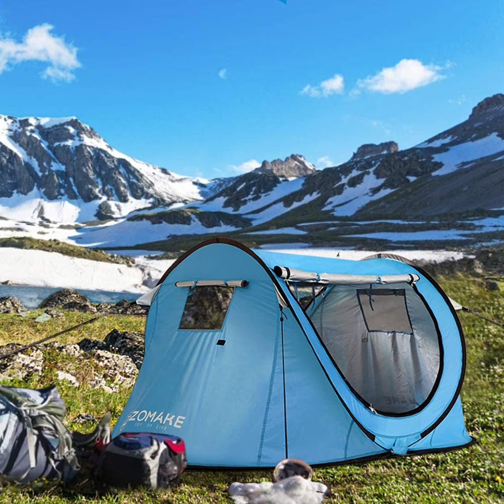 Pop Up Tent 3 4 Person Beach Tent Sun Shelter with UV Protection X599