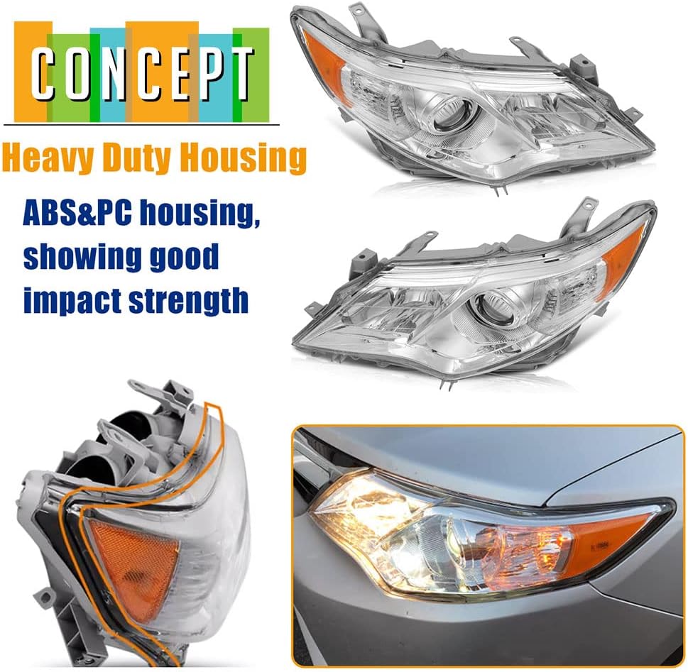 Chrome Housing Projector Headlights For 2012 2014 Toyota Camry D8399