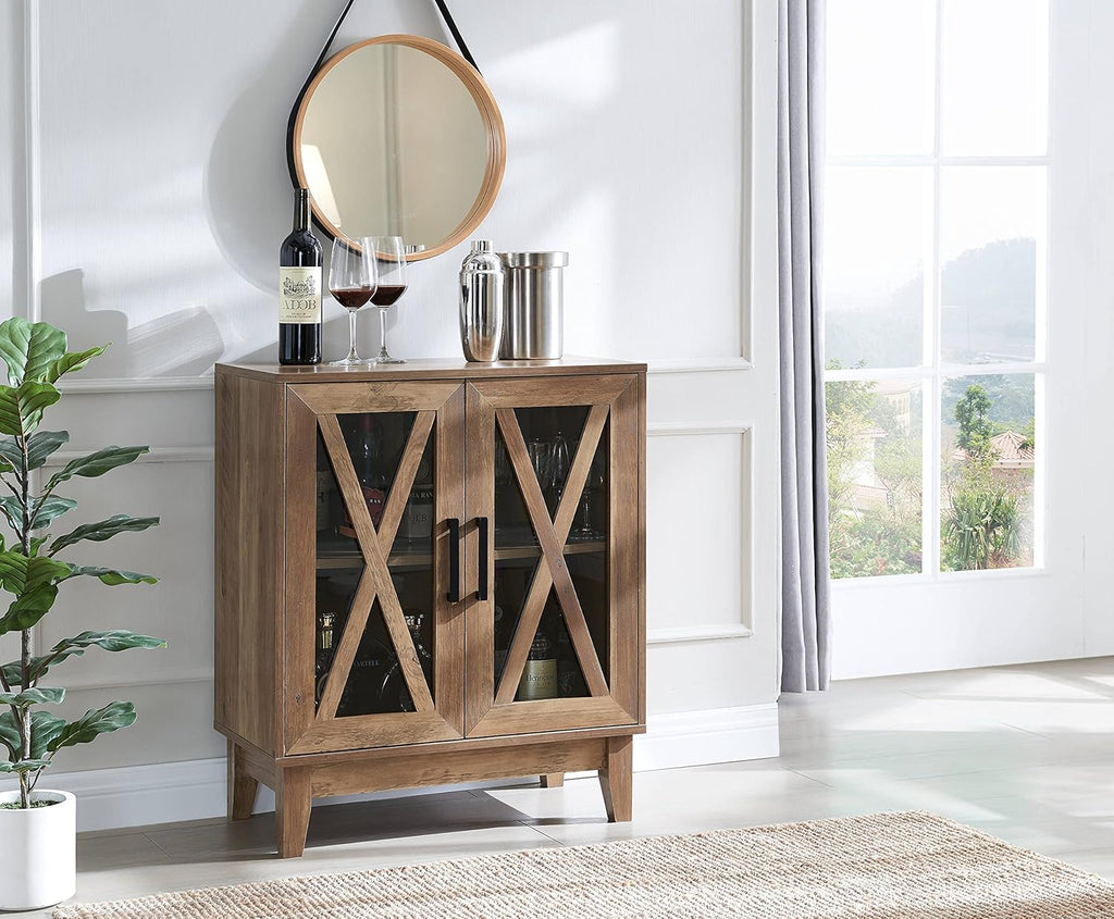 Grey Wash Sideboard with Glass Doors L540