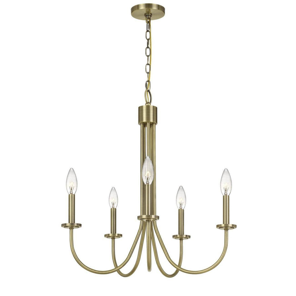 5-Light Metal Chandelier Antique Brass U77421