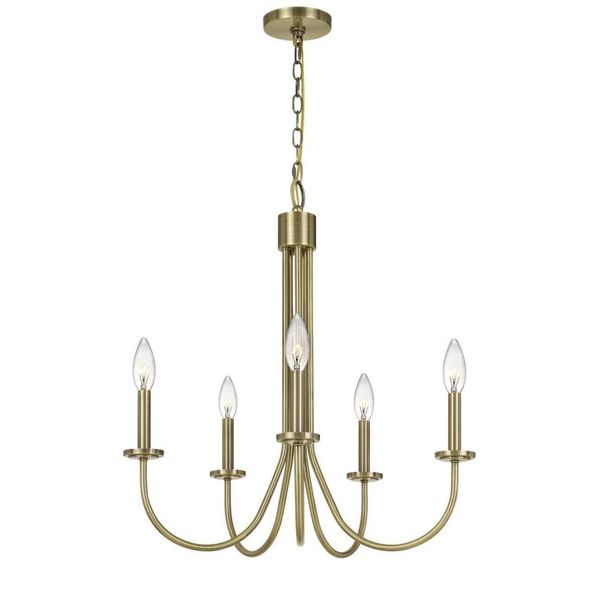 5-Light Metal Chandelier Antique Brass U77421